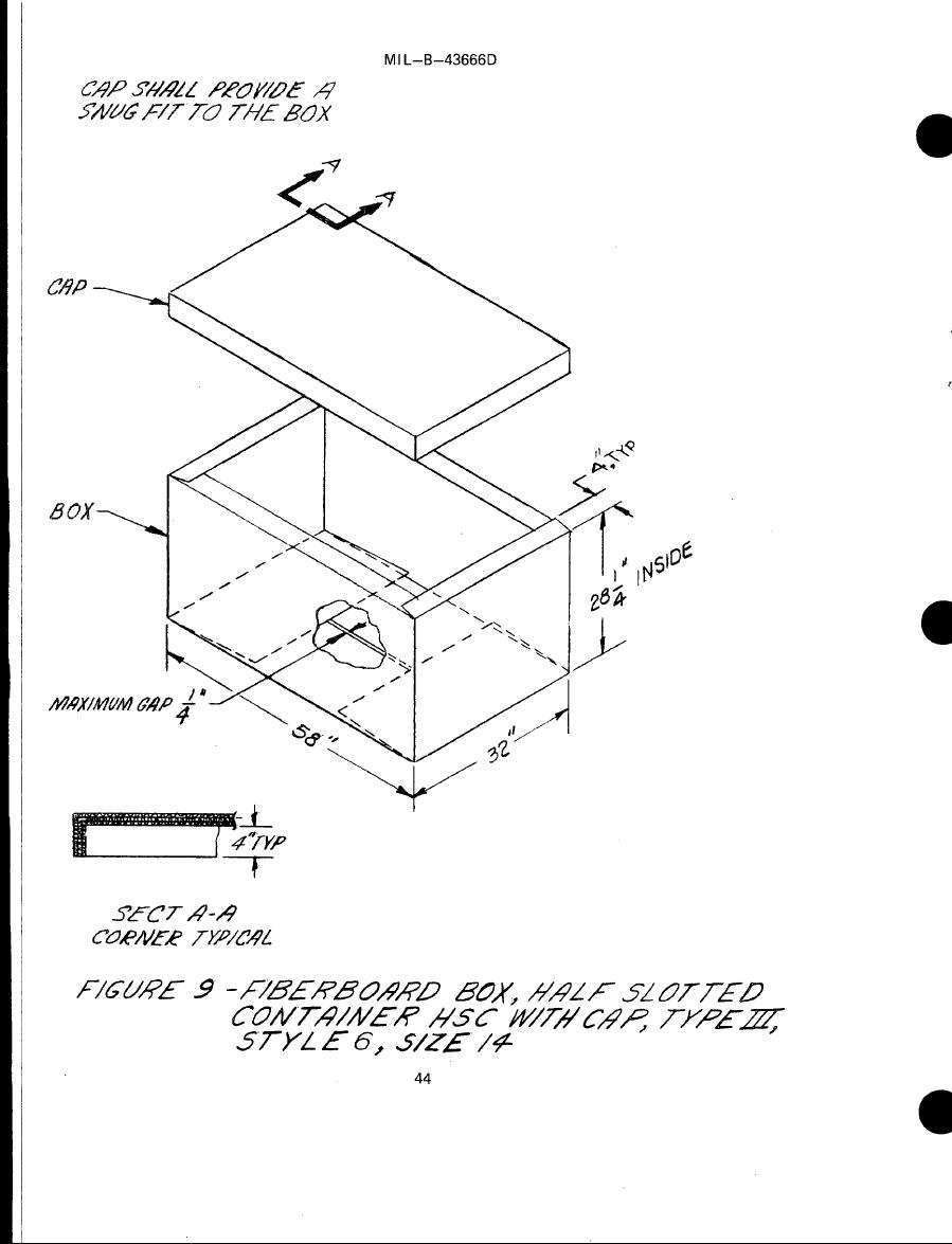 Figure 10 - Fiberboard Box, Half Slotted Container HSC With Cap, Type 